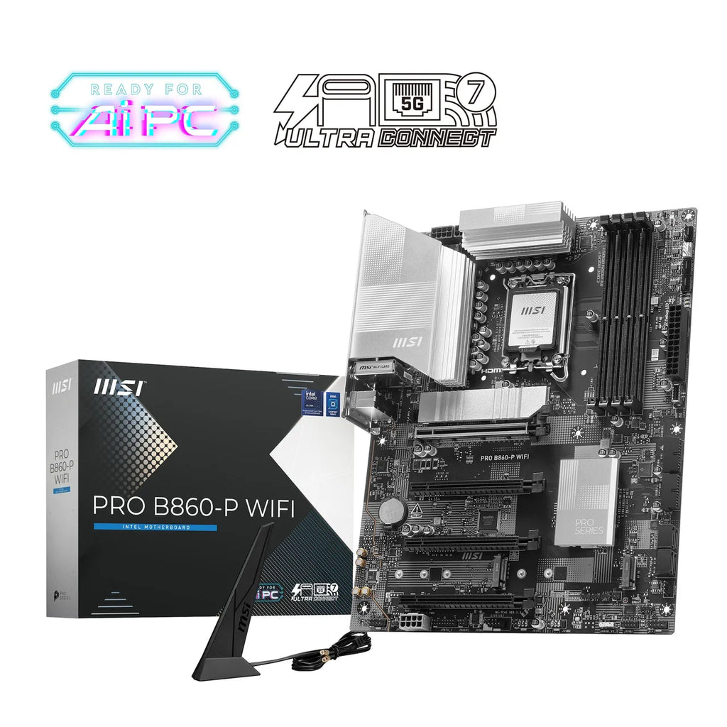 MSI PRO B860-P WIFI Mainboard 1851 M.2/WIFI7/BT/HDMI/DP/TB4/USB-C