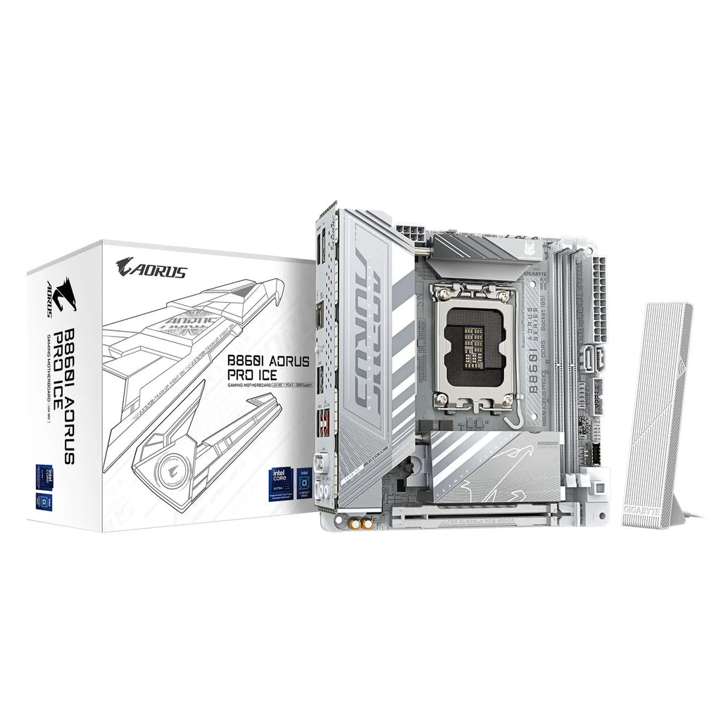 GIGABYTE B860I AORUS PRO ICE WIFI6E mITX Mainboard Sockel 1851 DP/HDMI/TB4
