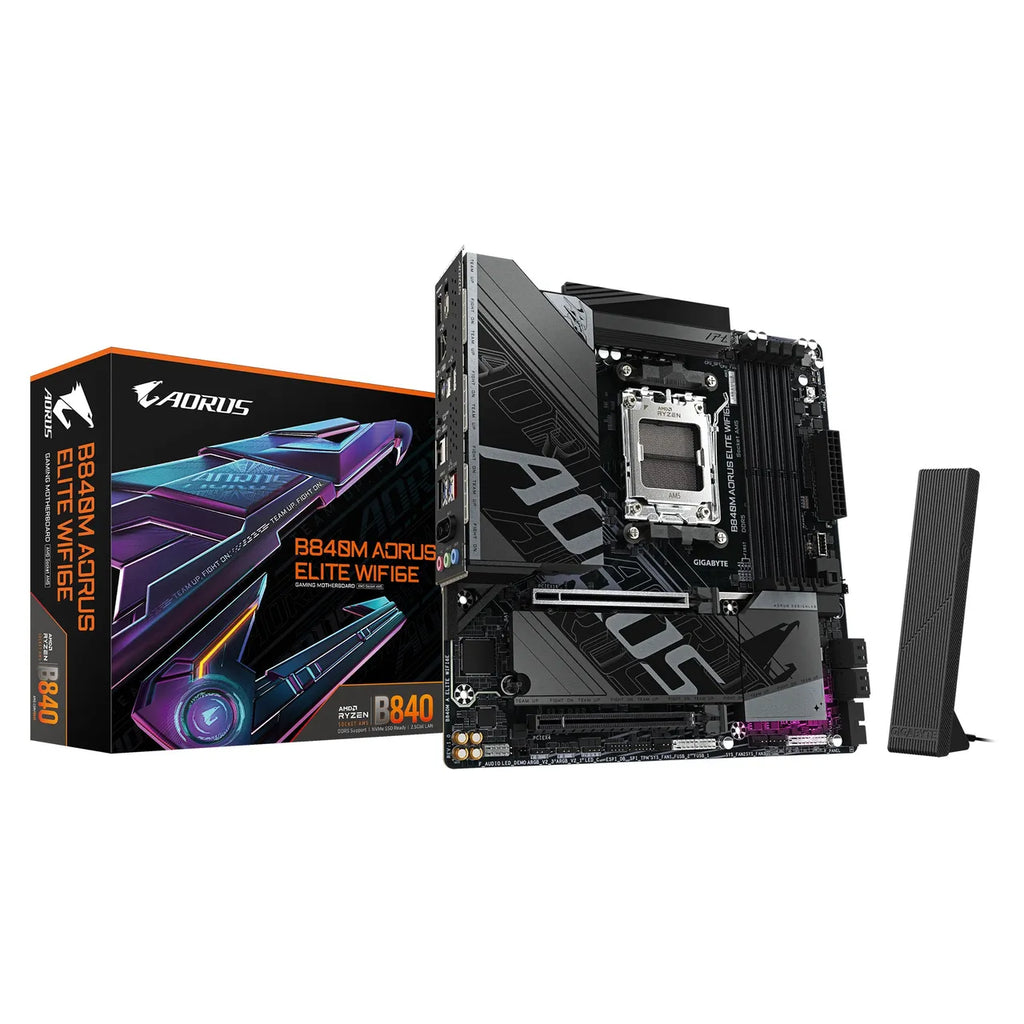 GIGABYTE AORUS B840M ELITE WIFI6E mATX Mainboard Sockel AM5 DP/HDMI