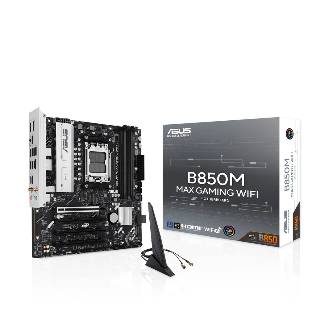 ASUS B850M MAX GAMING WIFI mATX Mainboard Sockel AM5 DP/HDMI/USB-C