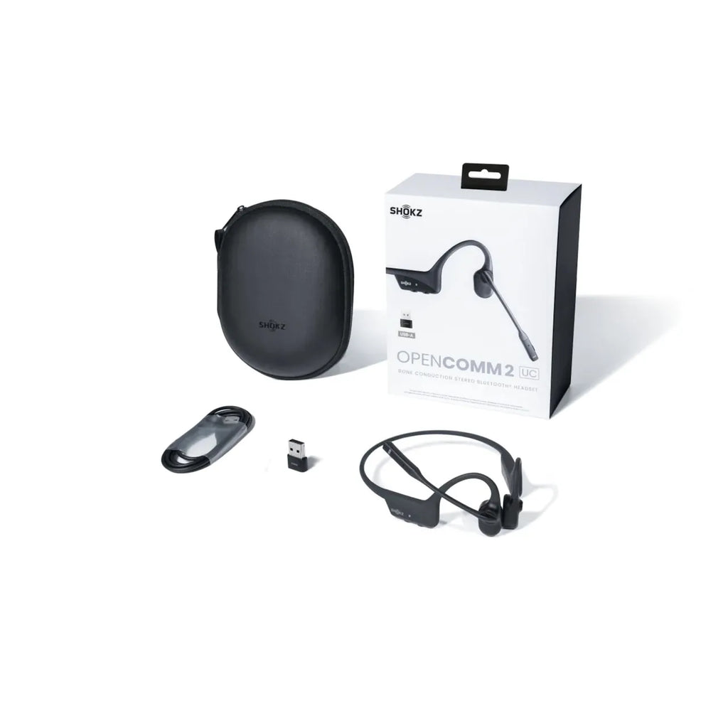 Shokz OpenComm2 2025 UC Knochenschall-Headset schwarz inkl. USB-A Dongle