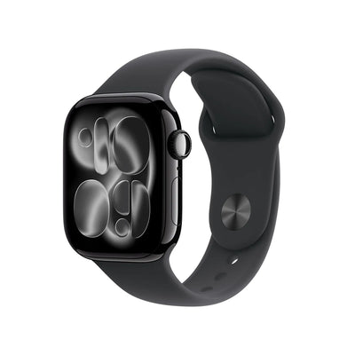 Apple Watch Series 11 GPS + Cellular 42mm Jet Black Aluminium Gehäuse mit Sport Band (black) - S/M