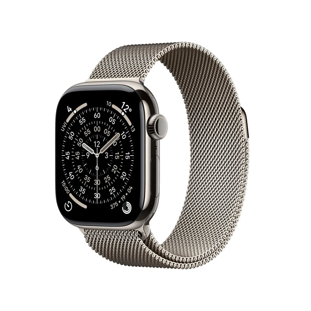 Apple Watch Series 11 GPS + Cellular 42mm Natural Titanium Gehäuse mit Natural Milanese Loop