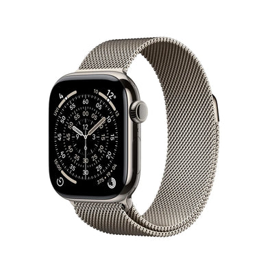 Apple Watch Series 11 GPS + Cellular 42mm Natural Titanium Gehäuse mit Natural Milanese Loop