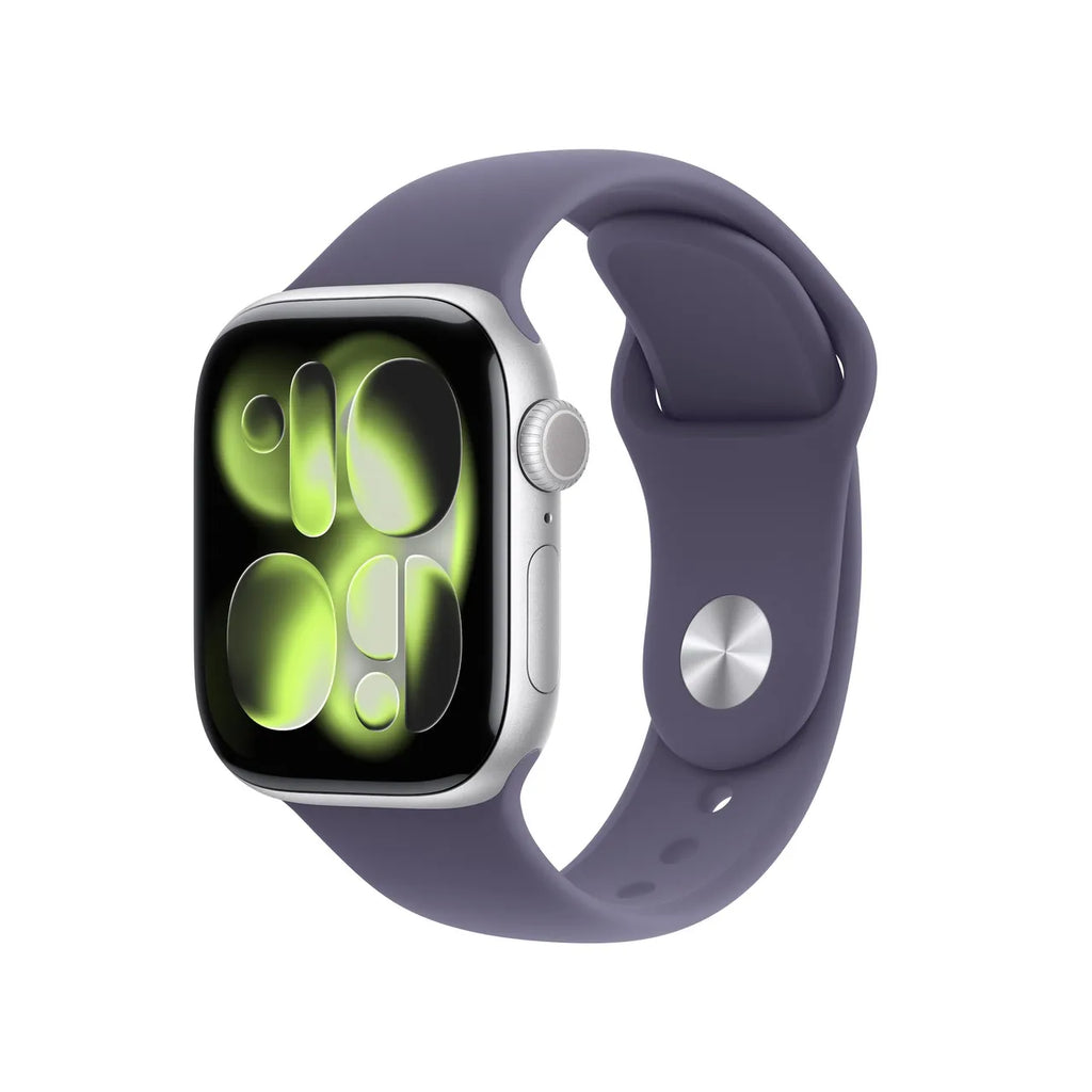 Apple Watch Series 11 GPS + Cellular 42mm Silver Aluminium Gehäuse mit Sport Band (purple fog) - S/M