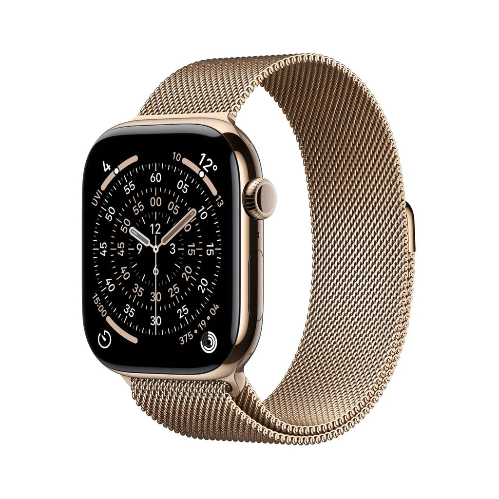 Apple Watch Series 11 GPS + Cellular 46mm Gold Titanium Gehäuse mit Gold Milanese Loop - M/L