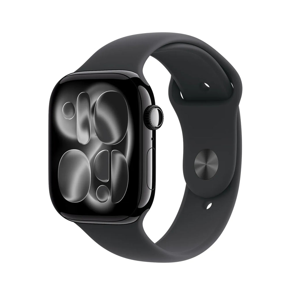 Apple Watch Series 11 GPS + Cellular 46mm Jet Black Aluminium Gehäuse mit Sport Band (black) - M/L