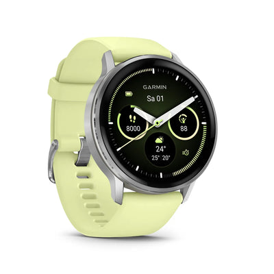 Garmin Venu® 4 - 45 mm Grau/Silber mit Schnellwechsel-Silikon-Armband 22 mm Zitrone