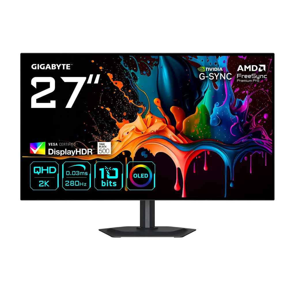GIGABYTE MO27Q28G 27 Zoll QHD wOLED Gaming Monitor 280 Hz DP/HDMI/USB-C 0,03ms