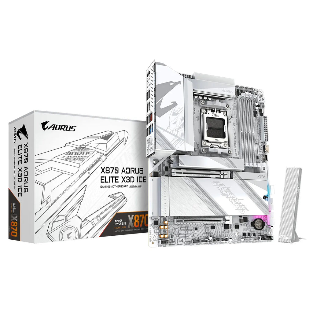 GIGABYTE X870 AORUS ELITE X3D ICE ATX Mainboard Sockel AM5 HDMI/USB4