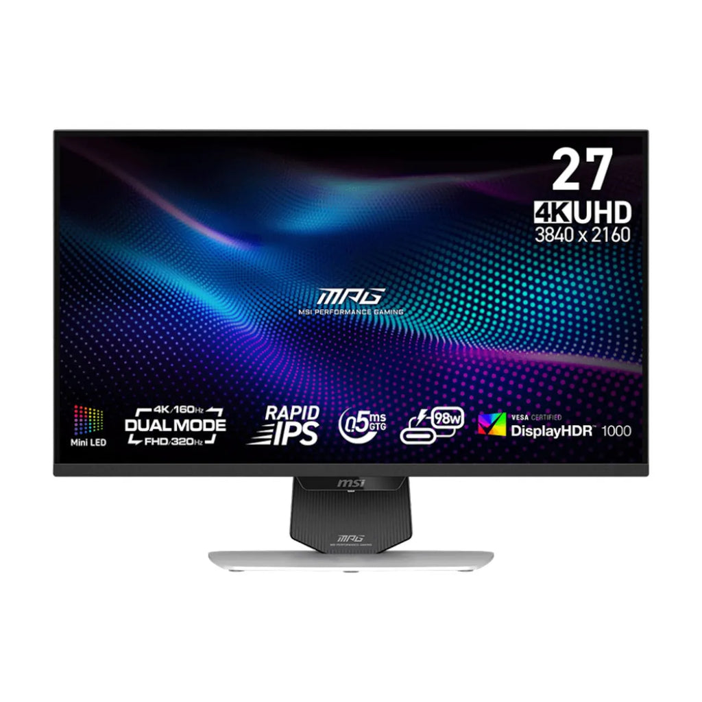 MSI MPG 274URDFWDE E16M 27 Zoll 4K (UHD) DualMode Rapid IPS miniLED Gaming Monitor 160Hz/320Hz 16:9 DP/HDMI/USB-C PD98W