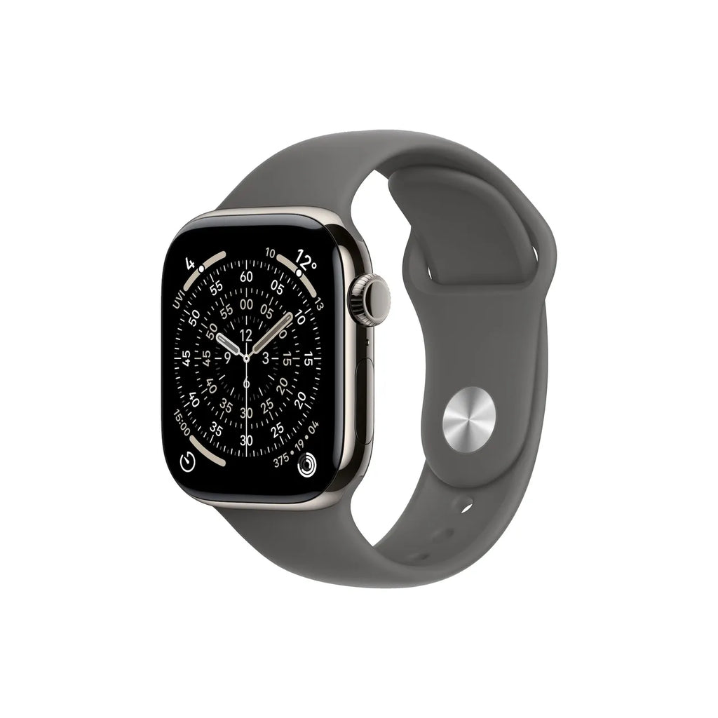 Apple Watch Series 11 GPS + Cellular 42mm Natural Titanium Gehäuse mit Stone Grey Sport Band - S/M