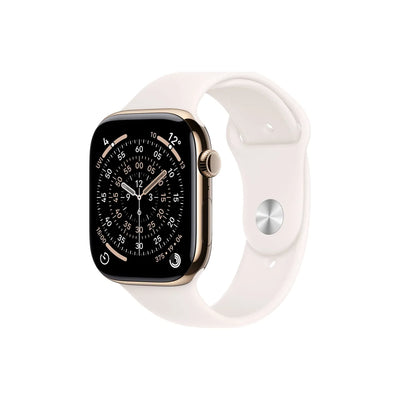 Apple Watch Series 11 GPS + Cellular 46mm Gold Titanium Gehäuse mit Sport Band (light blush) - S/M