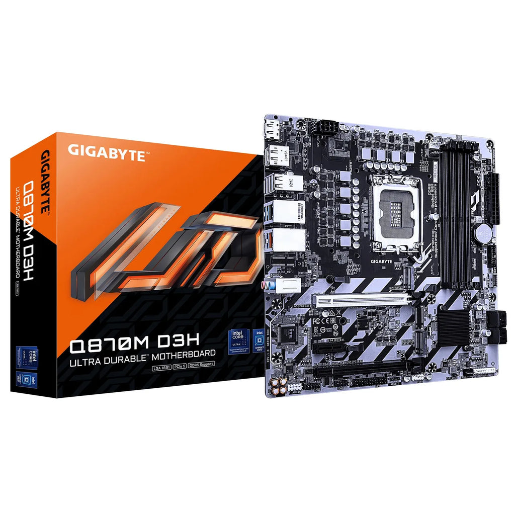 GIGABYTE Q870M D3H mATX Mainboard Sockel 1851 HDMI/DP/M.2