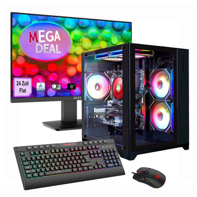 Hyrican GAMEMAX MegaDeal Infinity Mini BK SET2698 7796 Ryzen 7 5700X 16GB/1TB SSD RTX 5060Ti Win11 + MSI PRO MP2412 Monitor 60cm (24