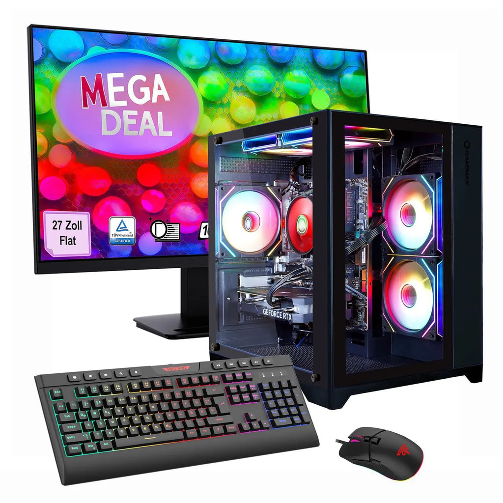 Hyrican GAMEMAX MegaDeal Infinity Mini BK SET2699 Gaming PC 7796 Ryzen 7 5700X 16GB/1TB SSD RTX 5060Ti Win11 + MSI PRO MP273A LED-Monitor, 69cm (27")