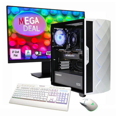 Hyrican GAMEMAX MegaDeal Diamond WT SET2702 7798 Gaming PC R7-5700X 16GB/1TB SSD RTX 5060 Win11 + MSI PRO MP273A LED-Monitor, 69cm (27