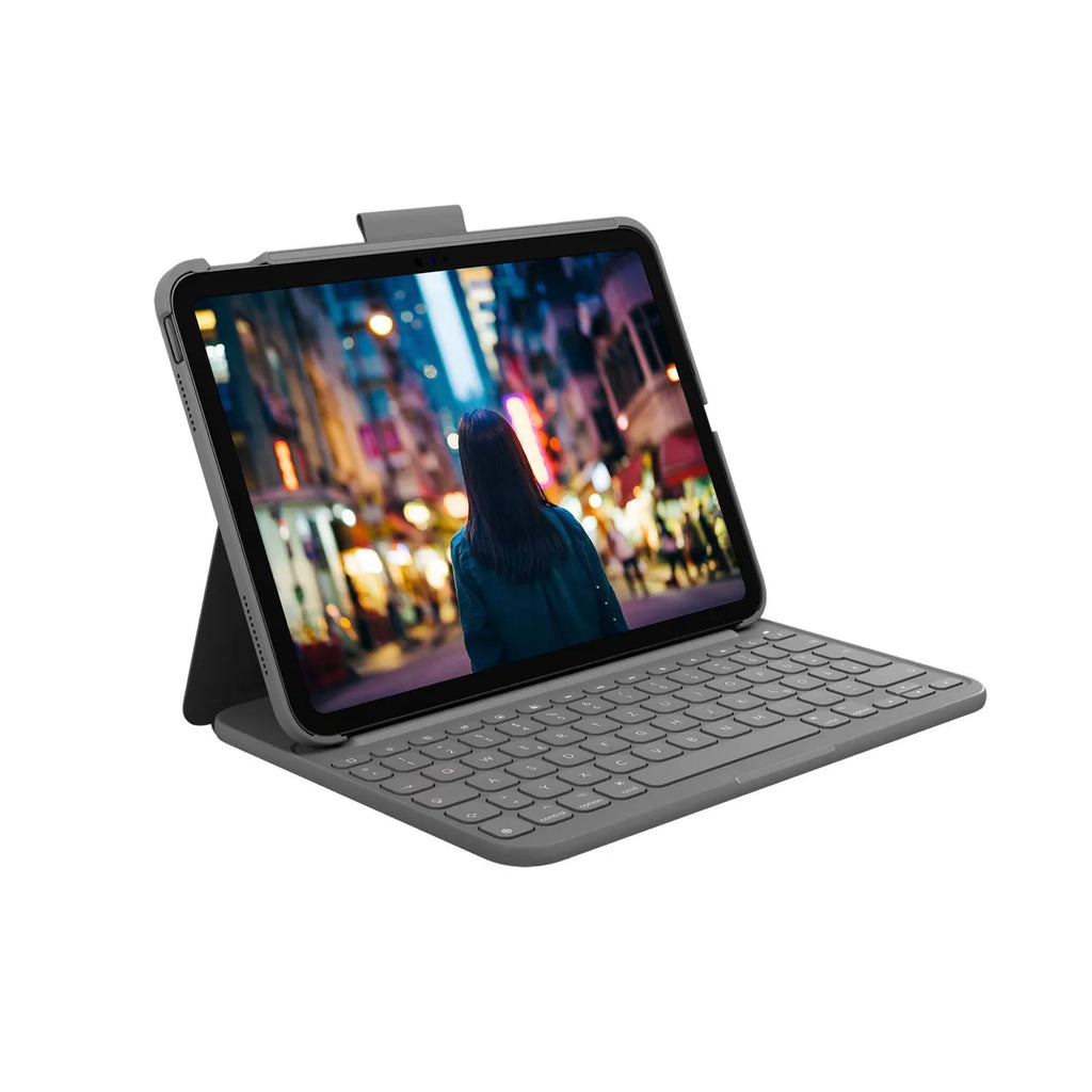 Logitech Slim Folio Hülle und Tastatur für Apple iPad 10,9 Zoll (2022) und iPad 11 Zoll (A16/2025)