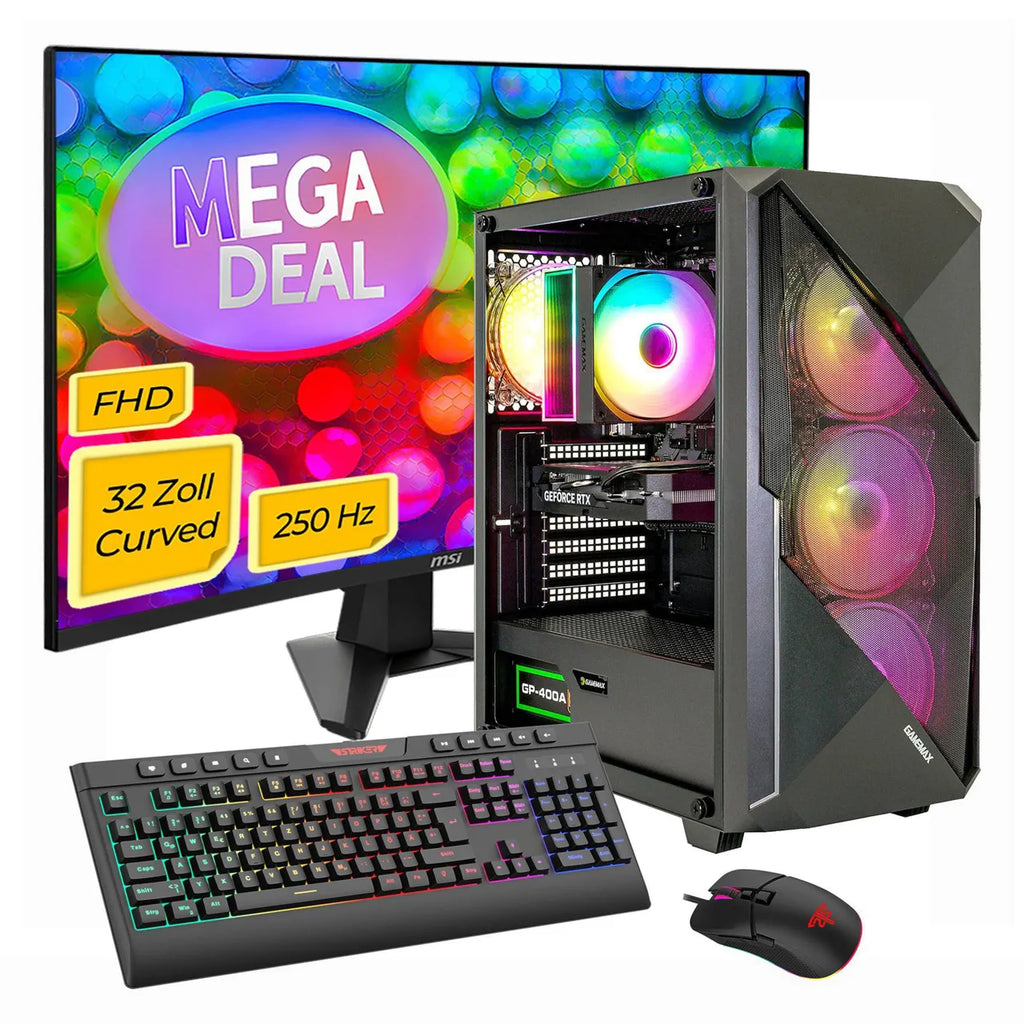Hyrican GAMEMAX MegaDeal Striker SET2740 8015 Ryzen 7 5700X 16GB 480GB SSD RTX 5060 + MSI PRO MP32C6X